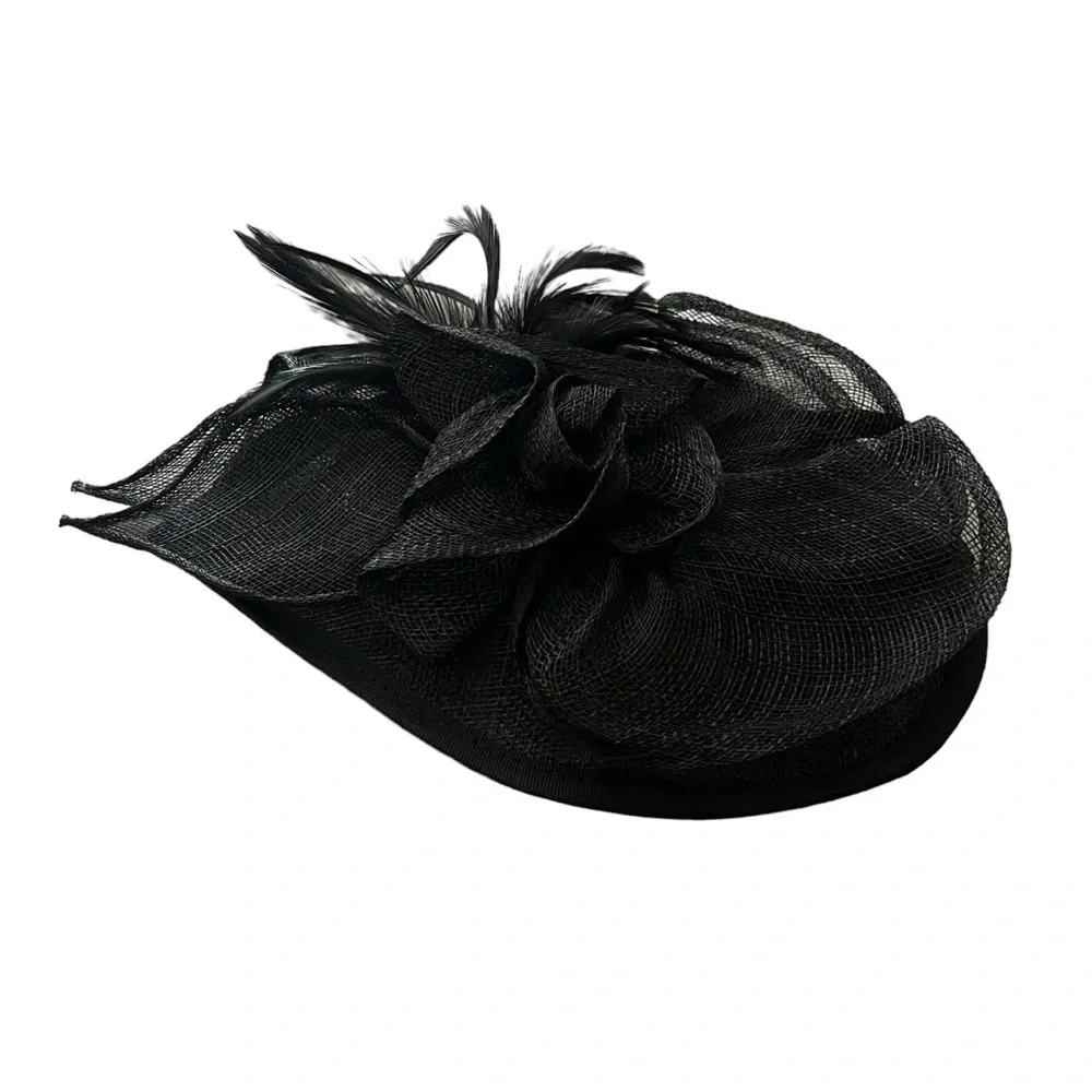 NWOT Black Color Fascinator Hat for Women Tea Party Wedding Kenturky Derby Hat